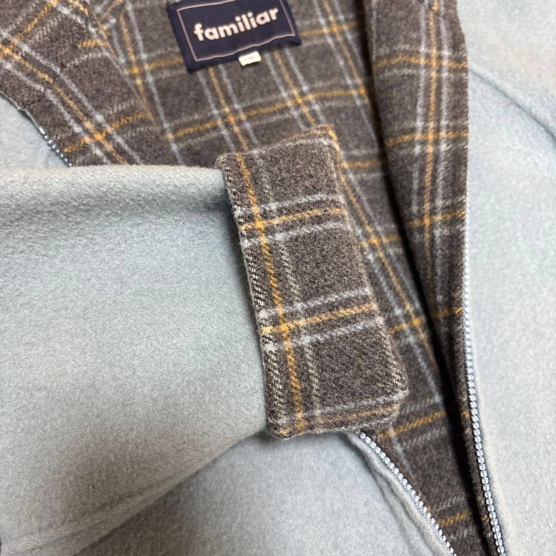 ファミリアチェックリバーシブルコート130cm