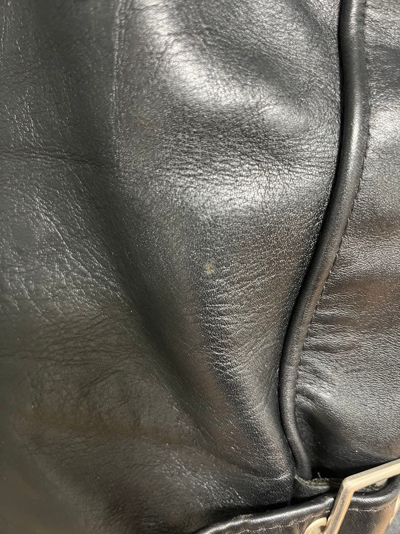 Schott ブラック レザー シングルライダース 38