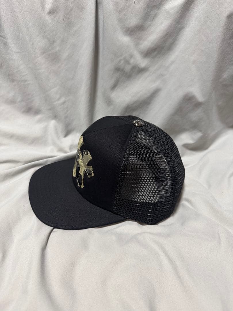 黒メッシュキャップ 刺繍ロゴ