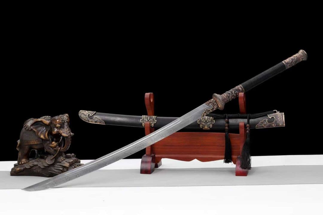 【丁白桜青刀】古兵器 刀装具 日本刀　模造刀 居合刀 武士道 鑑賞用 両手刀