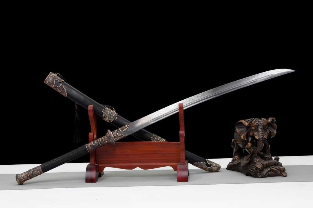 【丁白桜青刀】古兵器 刀装具 日本刀　模造刀 居合刀 武士道 鑑賞用 両手刀