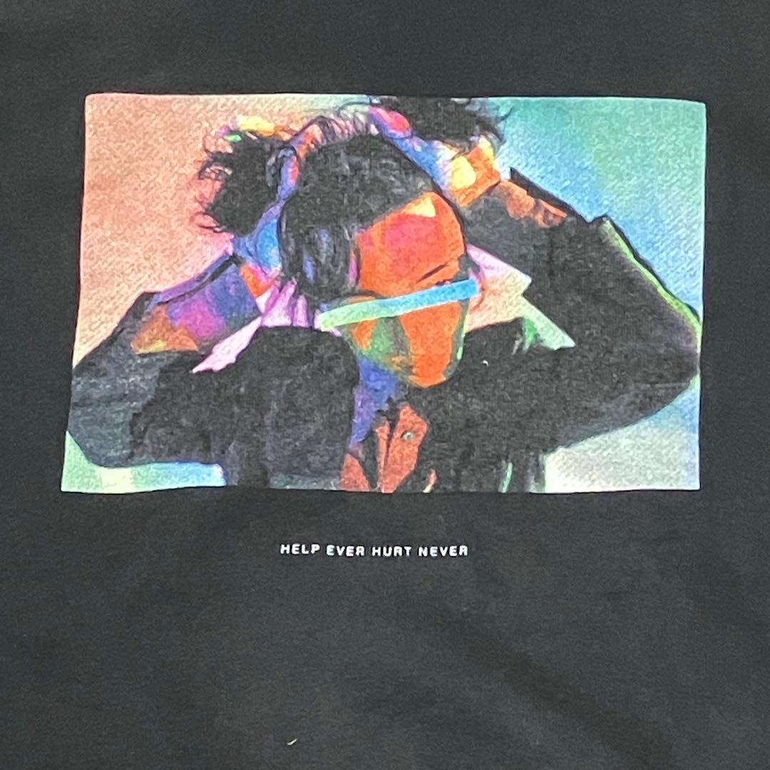 藤井風 HEHN カラフルグラフィック ブラックフード付きパーカー L