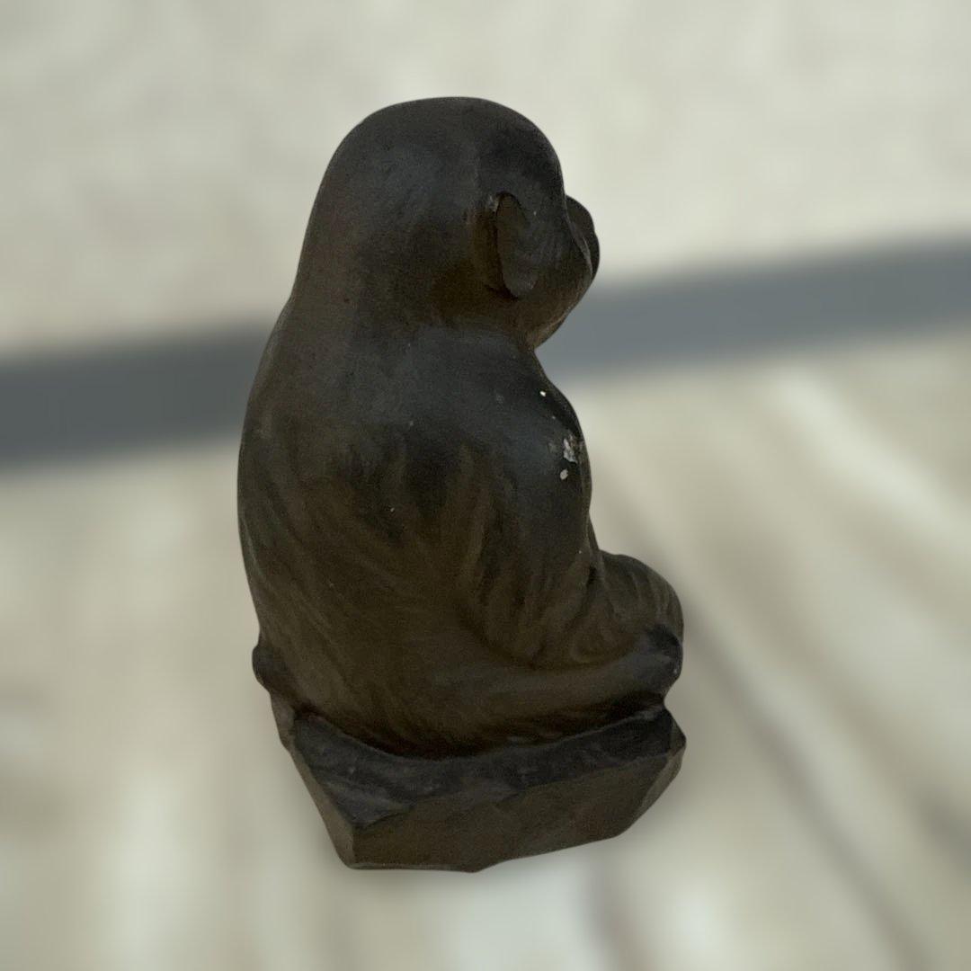 高岡鉄器　環水作　鉄製　猿の置物 約20cm オプジェ
