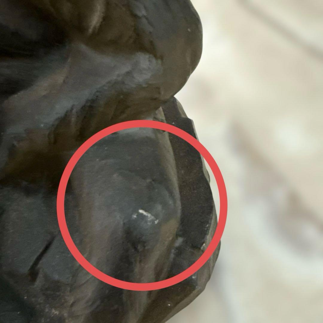 高岡鉄器　環水作　鉄製　猿の置物 約20cm オプジェ