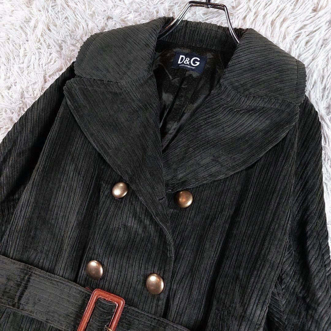 DG ドルチェ&ガッバーナ 金ボタン コーデュロイダブル チェスターコート 40
