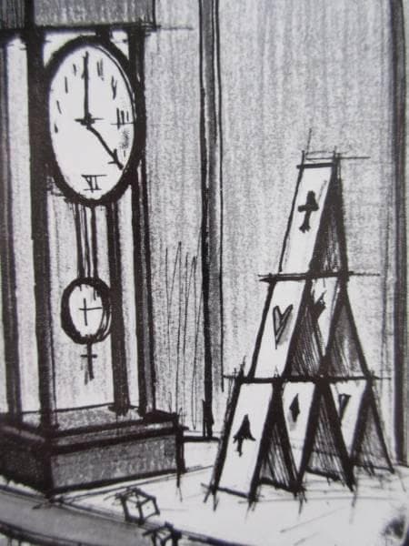 ベルナール・ビュッフェ 、「トランプの城」、画集より、状態良好　新品額付