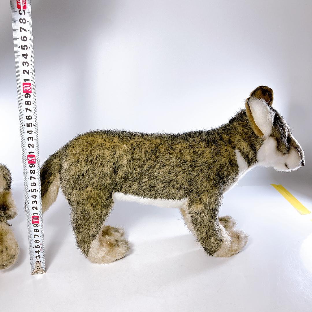 HANSA 子オオカミ 立ち・座り姿 2体セット　オオカミ　|2410|