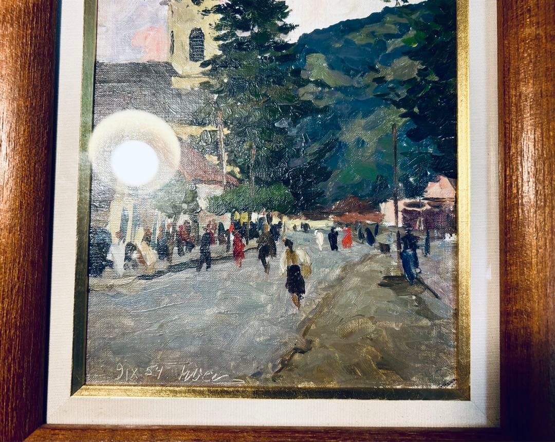 油絵　肉筆 「Raqifの街風景」　オーセネフ Osenev N.I.