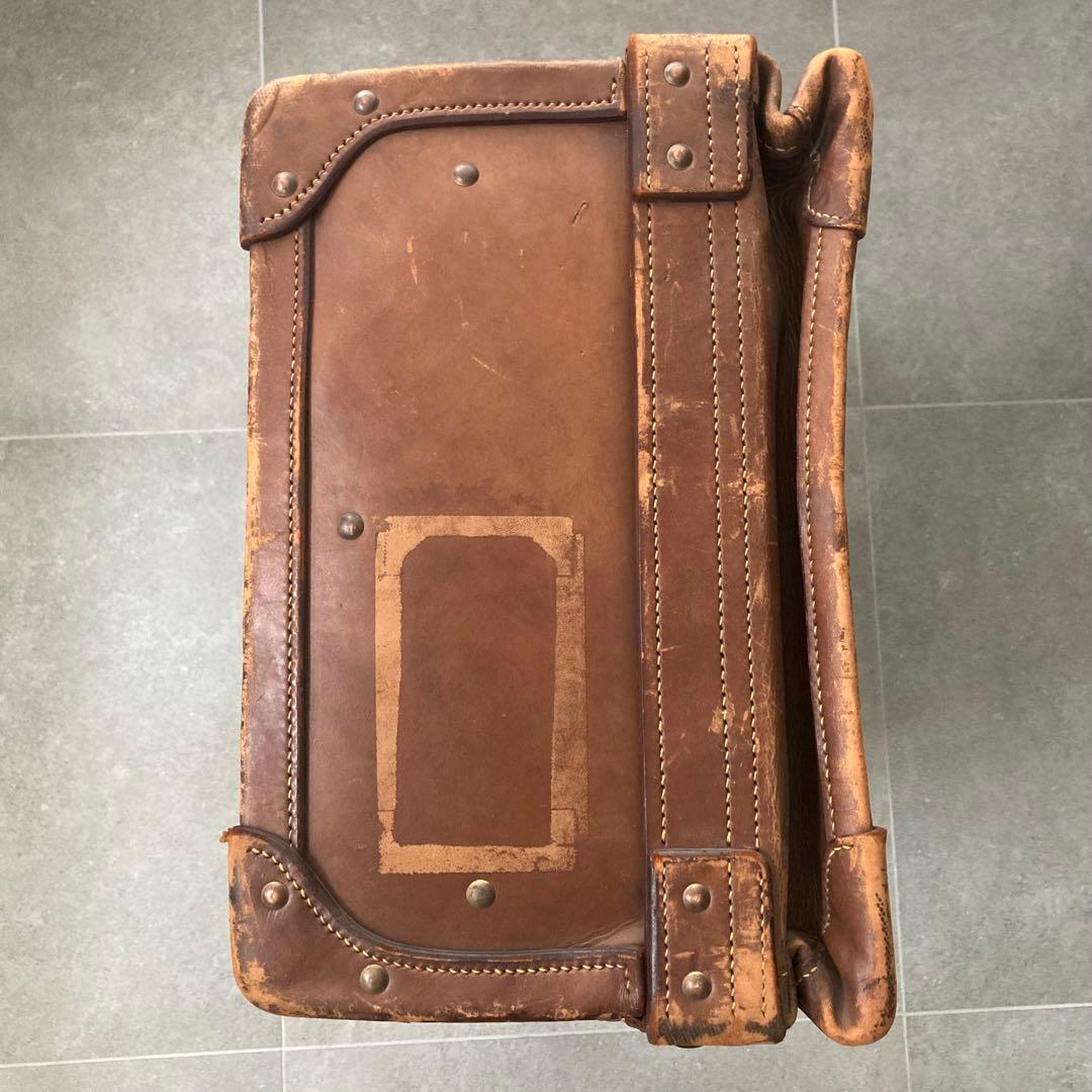 超特大 ヴィンテージ レザートランクケース トランクバッグ 73cm×41cm⑥