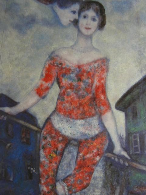 シャガール、『アクロバット』、希少な画集より、新品高級額・額装付