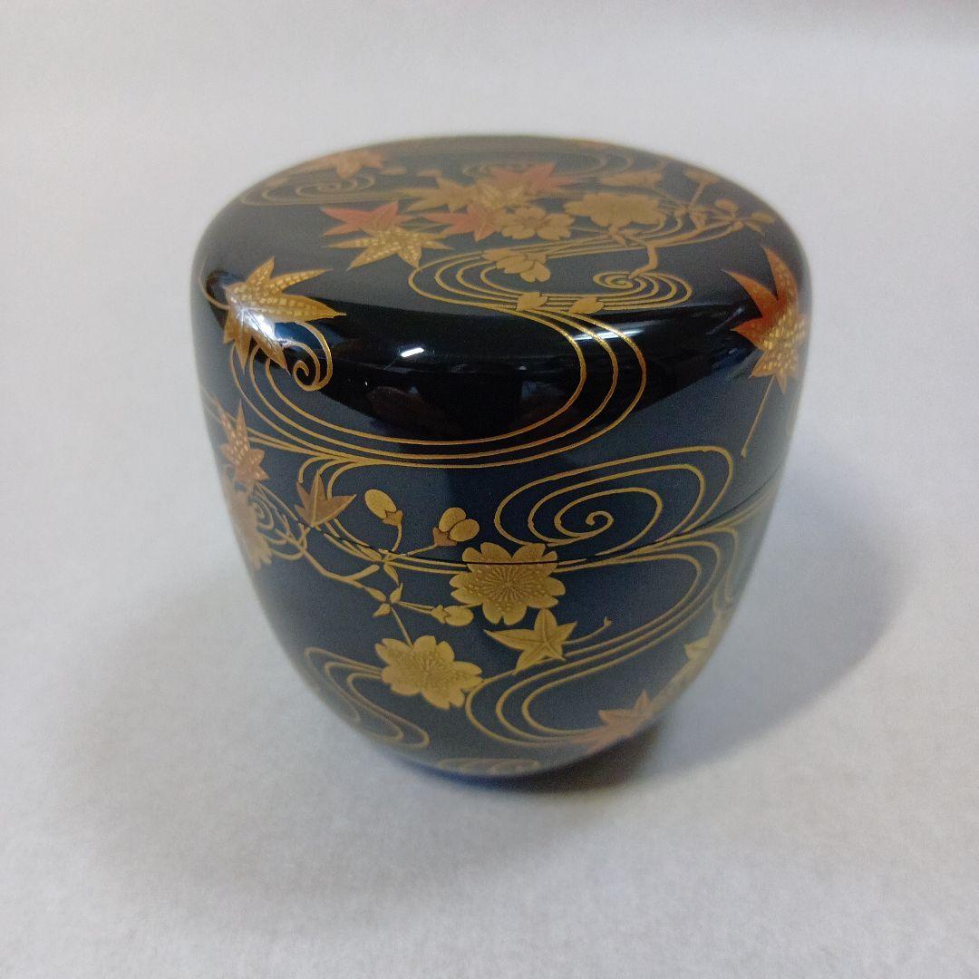 茶道具　大棗雲錦流水蒔絵