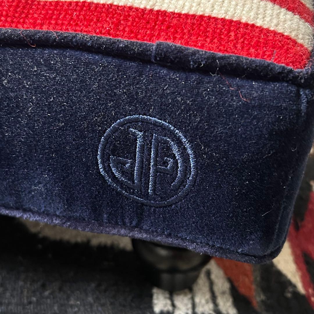 【激レア　美品】ジョナサンアドラー　オットマン　星条旗　ロゴ刺繍　木彫足　ウール