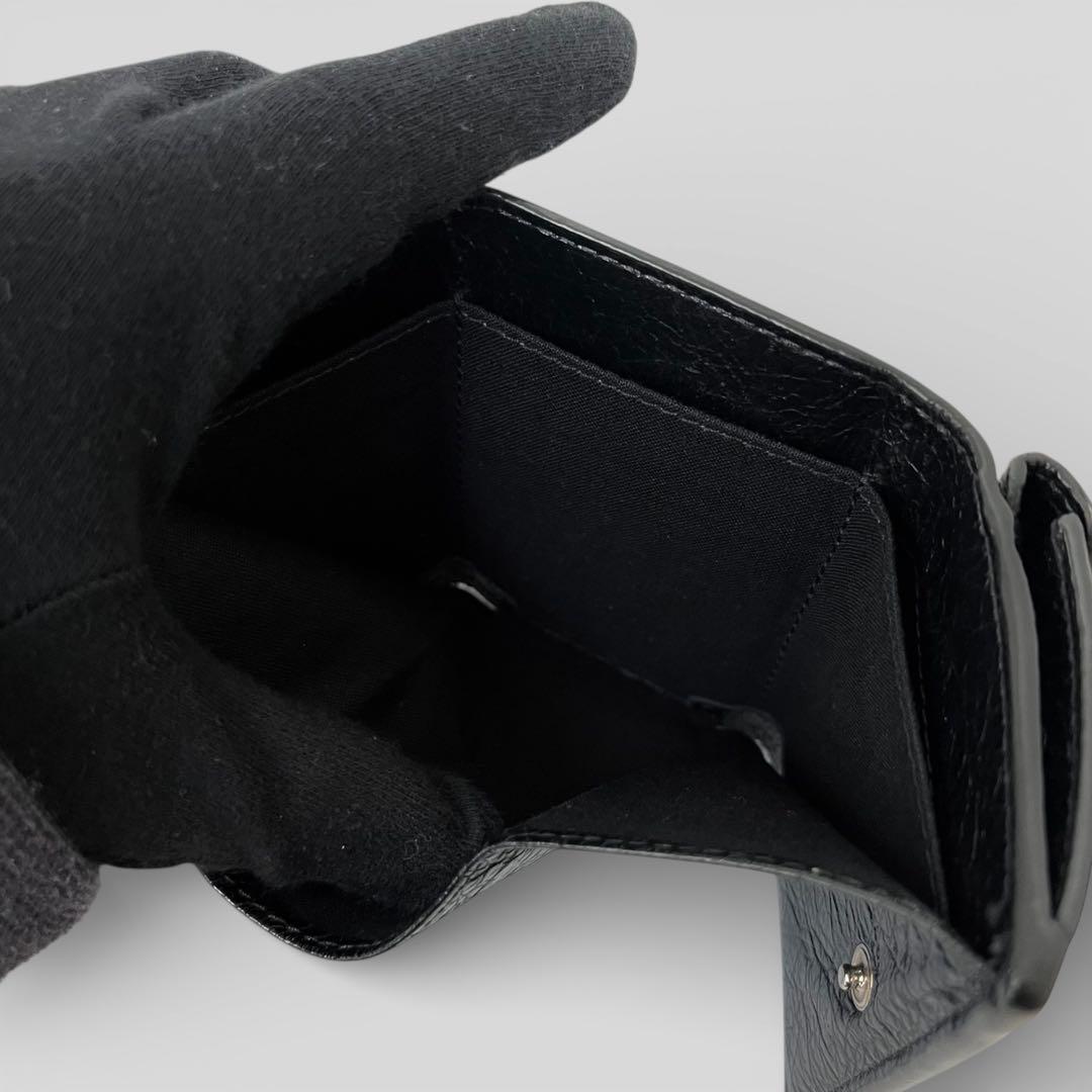 美品 バレンシアガ ペーパー ミニウォレット グラフィティ ブラック 財布