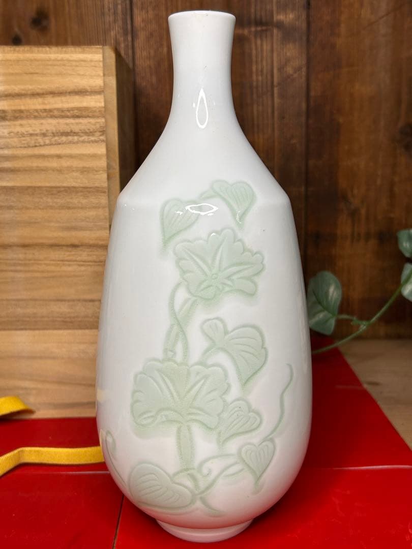 人間国宝　井上萬二さん作　朝顔　しおり、箱付き　有田焼
