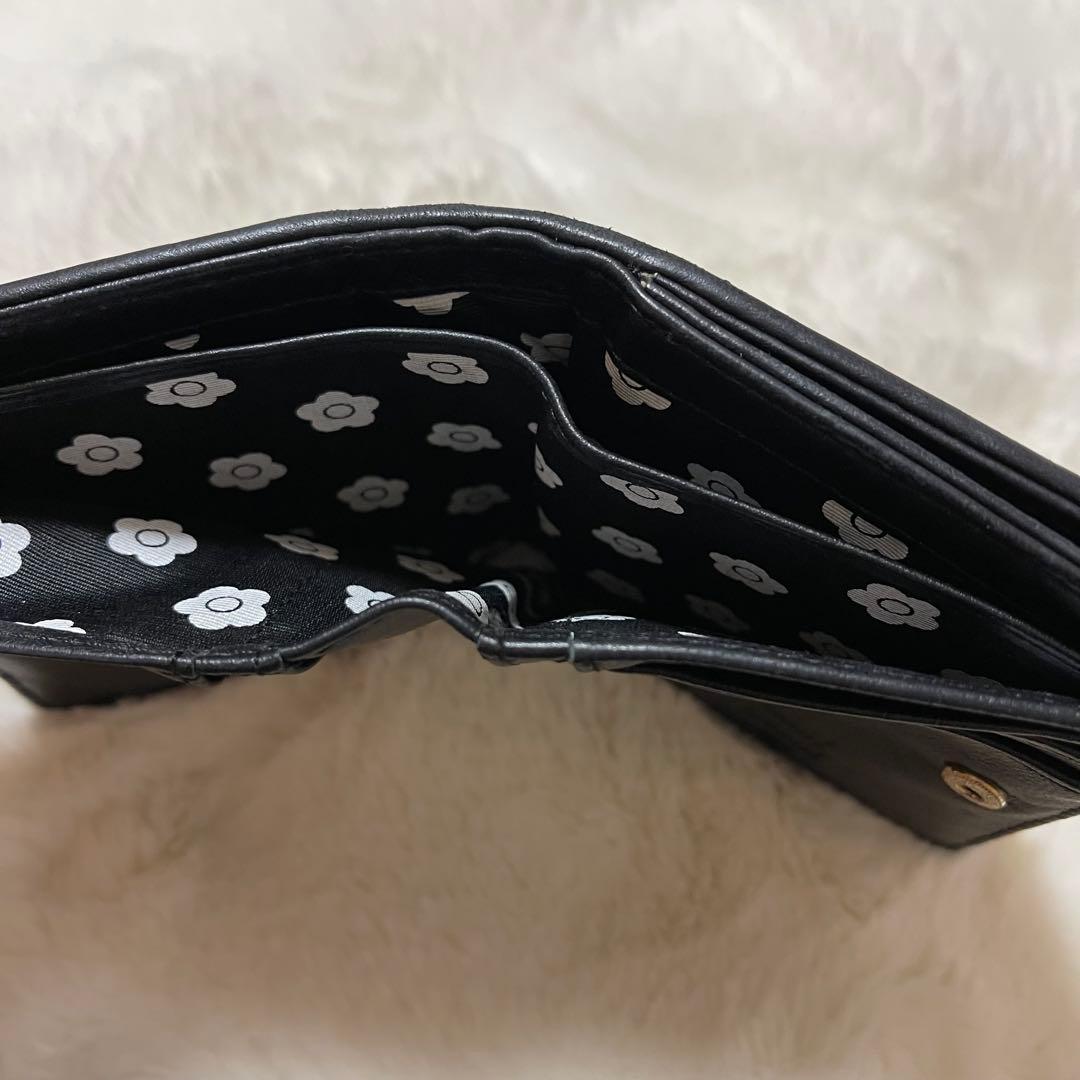 MARY QUANT キルトフォームデイジー ウォレット ブラック