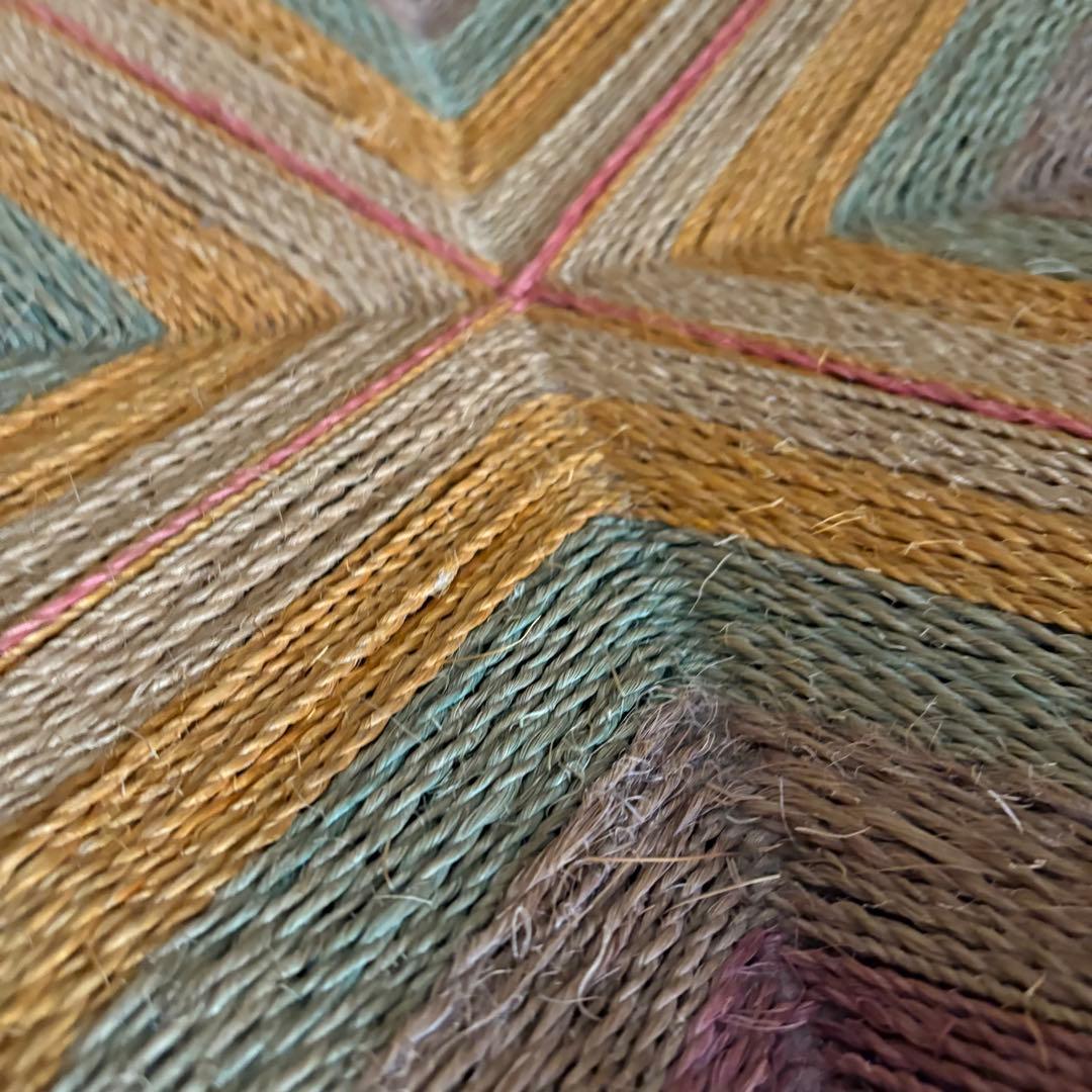 ヴィンテージ　ラッシュスツール　無垢材