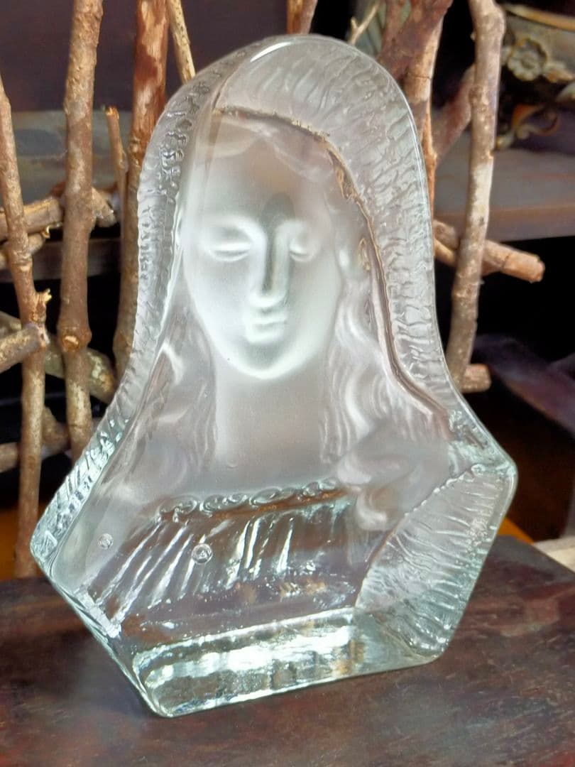 ♥値下げ！マリア様　マリア像　ガラス工芸　キリスト教　アンティーク　レトロ