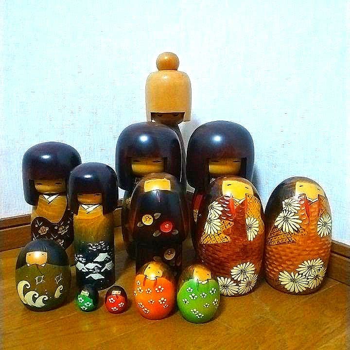 卯三郎 内閣総理大臣賞受賞作家 伝統的な創作こけし13体まとめ売り レトロ