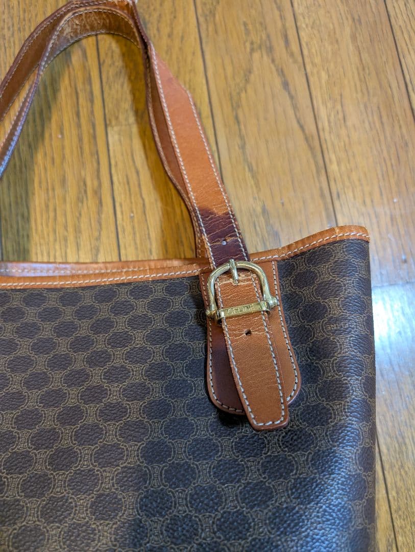 CELINE　 ブラウン　レザー　ショルダー　バッグ
