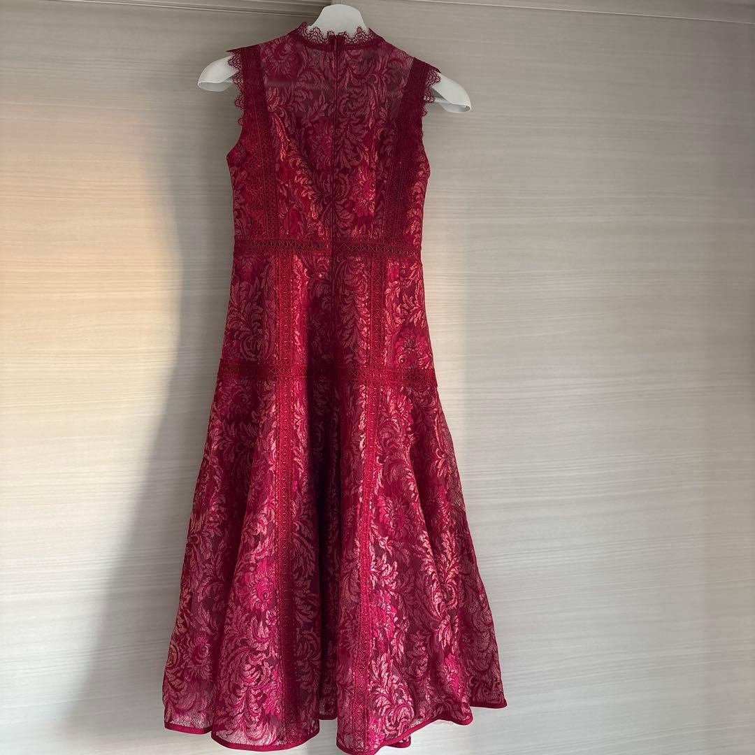 ERUKEI ワインレッド レースドレス