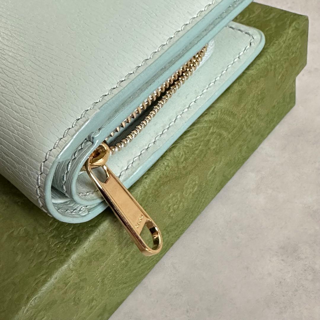 【新品未使用】GUCCI 財布 セラドングリーン×ピンク　折り財布