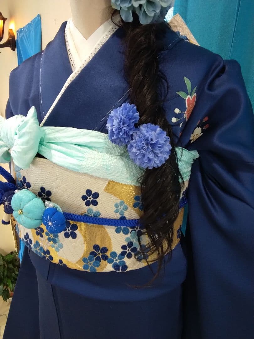 振袖フルセット、正絹振袖新品未使用、重ね衿帯揚げ帯締め、袋帯襦袢、ガード加工U