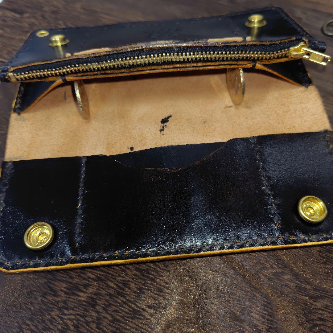 トラッカーウォレット 手染め ブラック