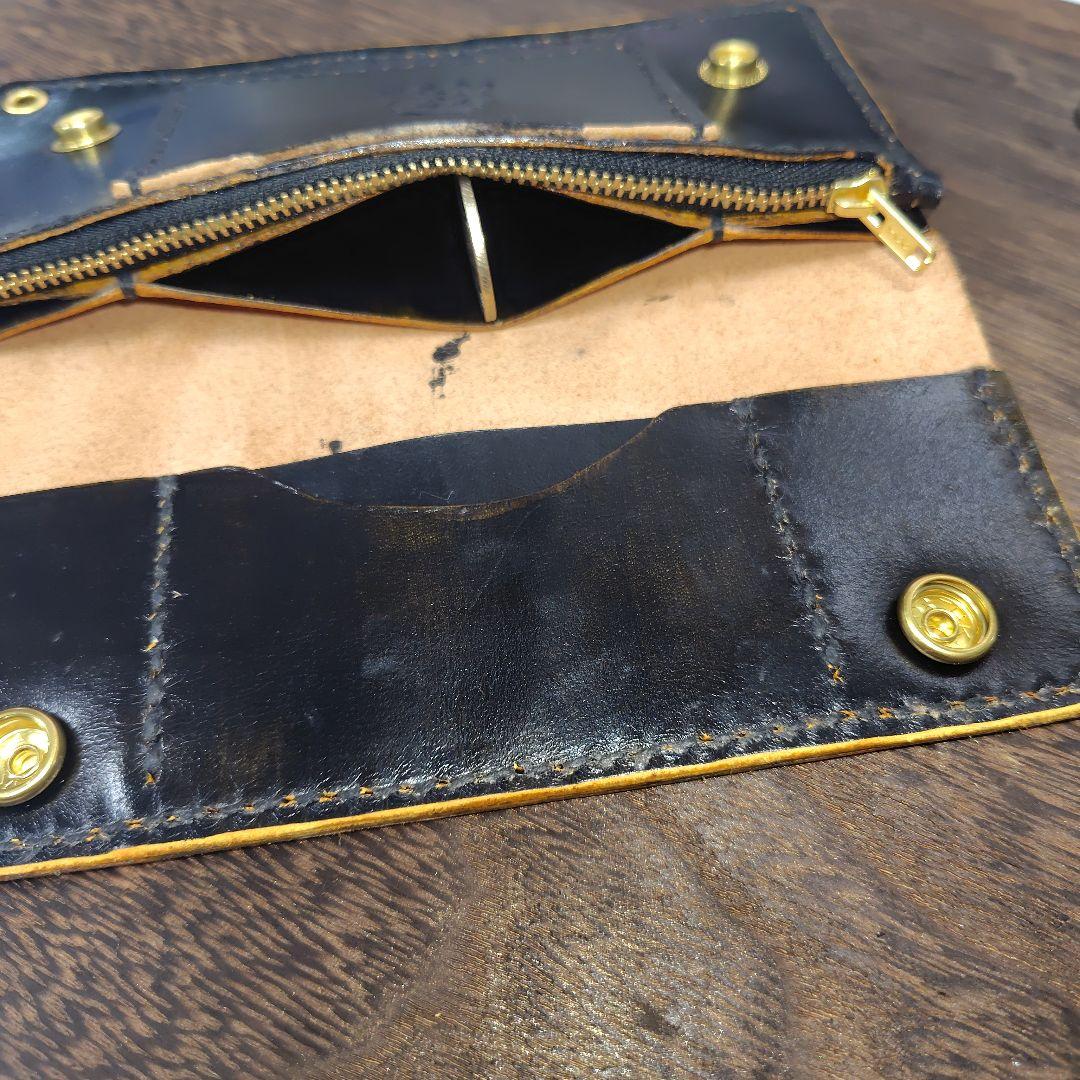 トラッカーウォレット 手染め ブラック