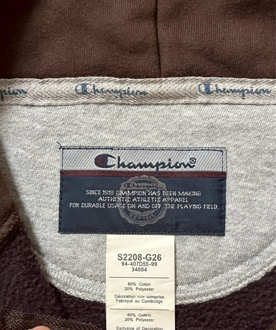 00's Champion ブラウン ジップアップパーカー