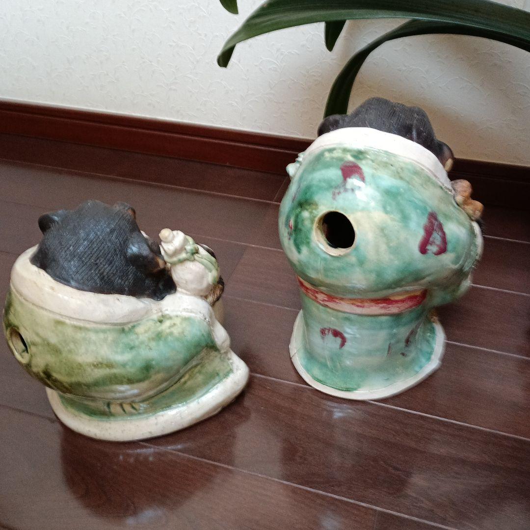 陶器の狸の置物（多色）