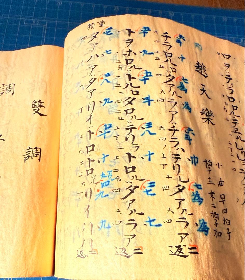 和綴　手書き篳篥譜原本　稀少・伶家口傳の書