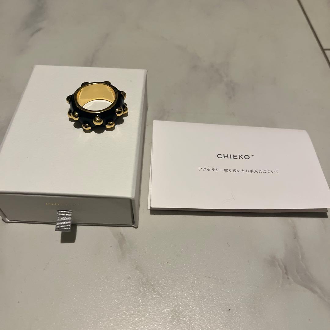 CHIEKO+チエコプラスdeco macaron リング13号ゴールドブラック