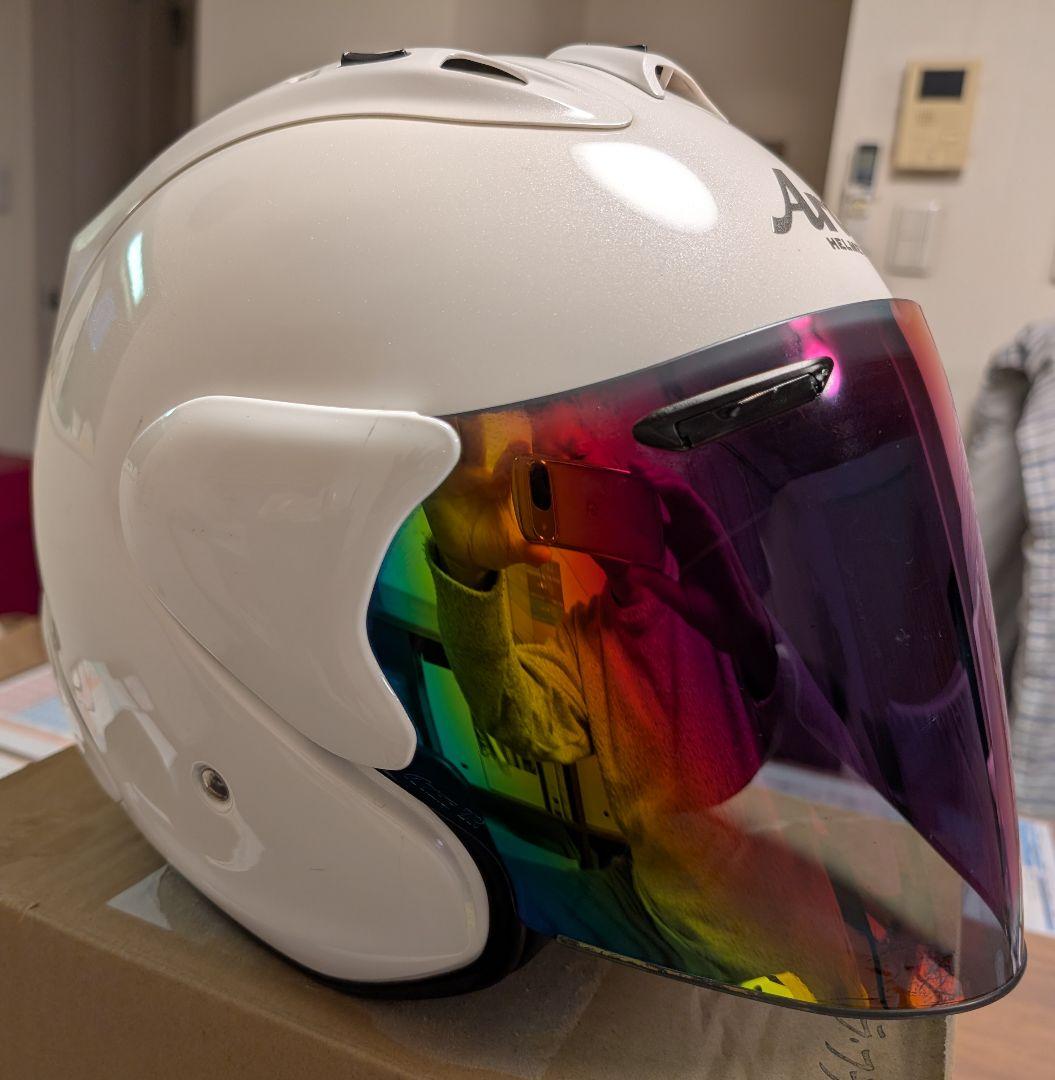 Arai SZ-RAM4 ジェットヘルメット61-62cmホワイトミラーシールド
