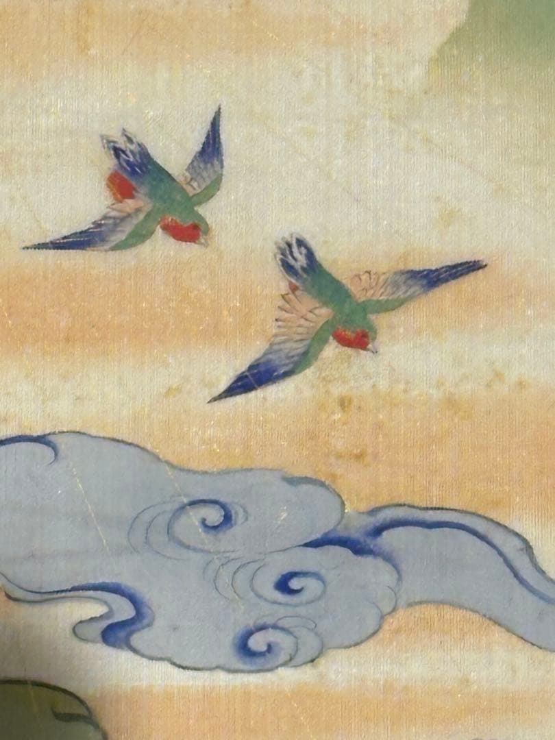 「二祖対面之図（善道大師・法然上人）」極彩色江戸時代中期頃筆 絹本 1枚