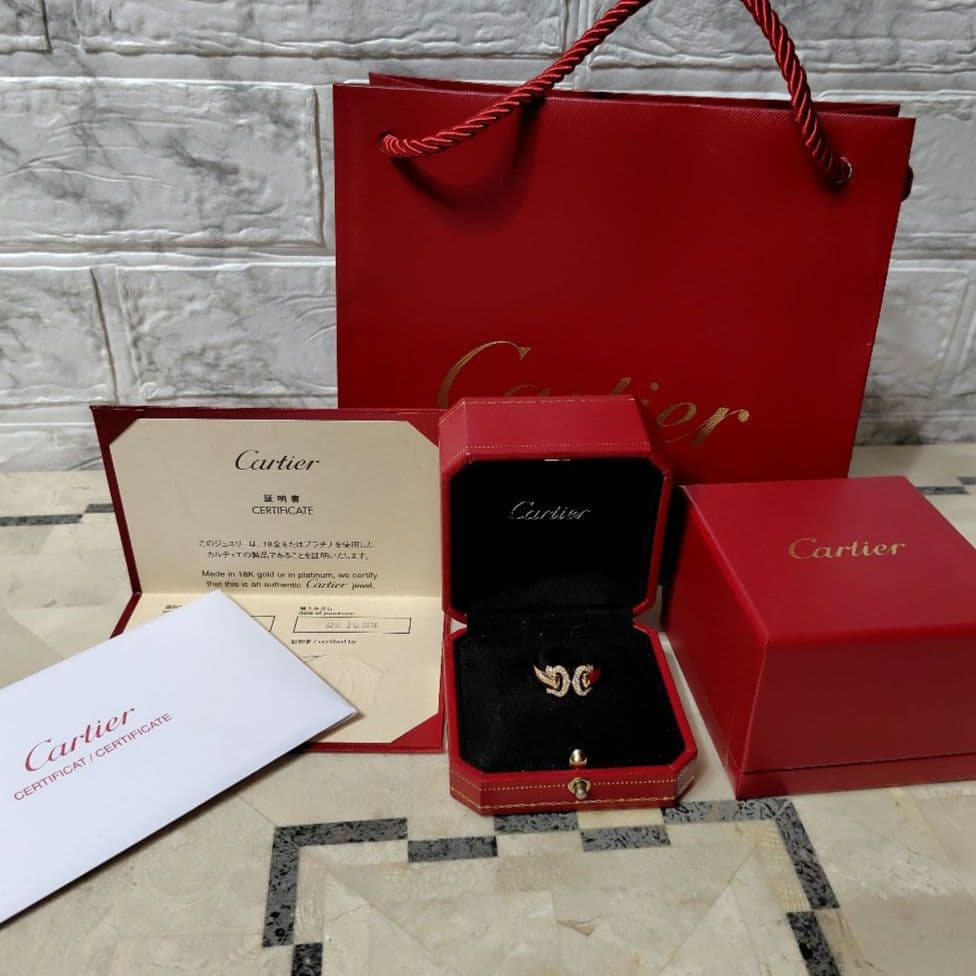 カルティエ 2Cブークルセ　K18ピンクゴールド　ダイヤモンド　箱•証明書等付