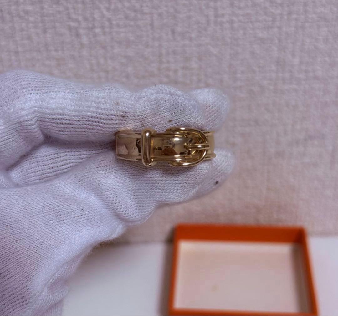 美品　HERMES エルメス スカーフリング　ゴールド