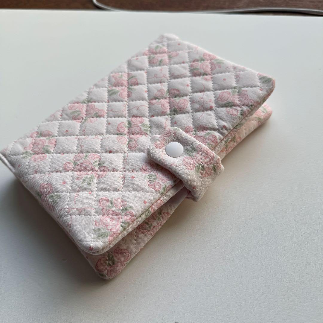 バインダーカバー　ピンク　花柄　A6 ティーコースター　韓国