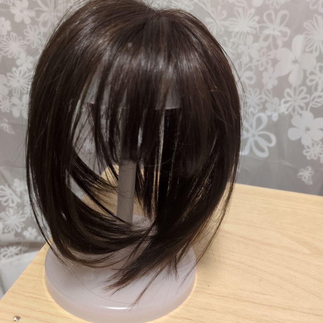 MALIBU ダークブラウン ショートウィッグ クリップ式　部分ウィッグ