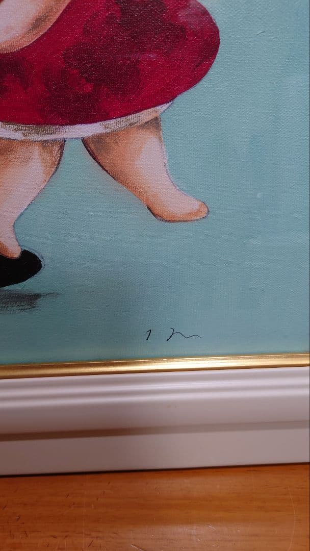 油彩画　肉筆画　作者不詳　幸運のクローバー　F6号