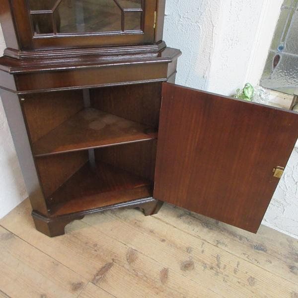 イギリス アンティーク 家具 コーナーキャビネット 飾り棚 店舗什器 6021e