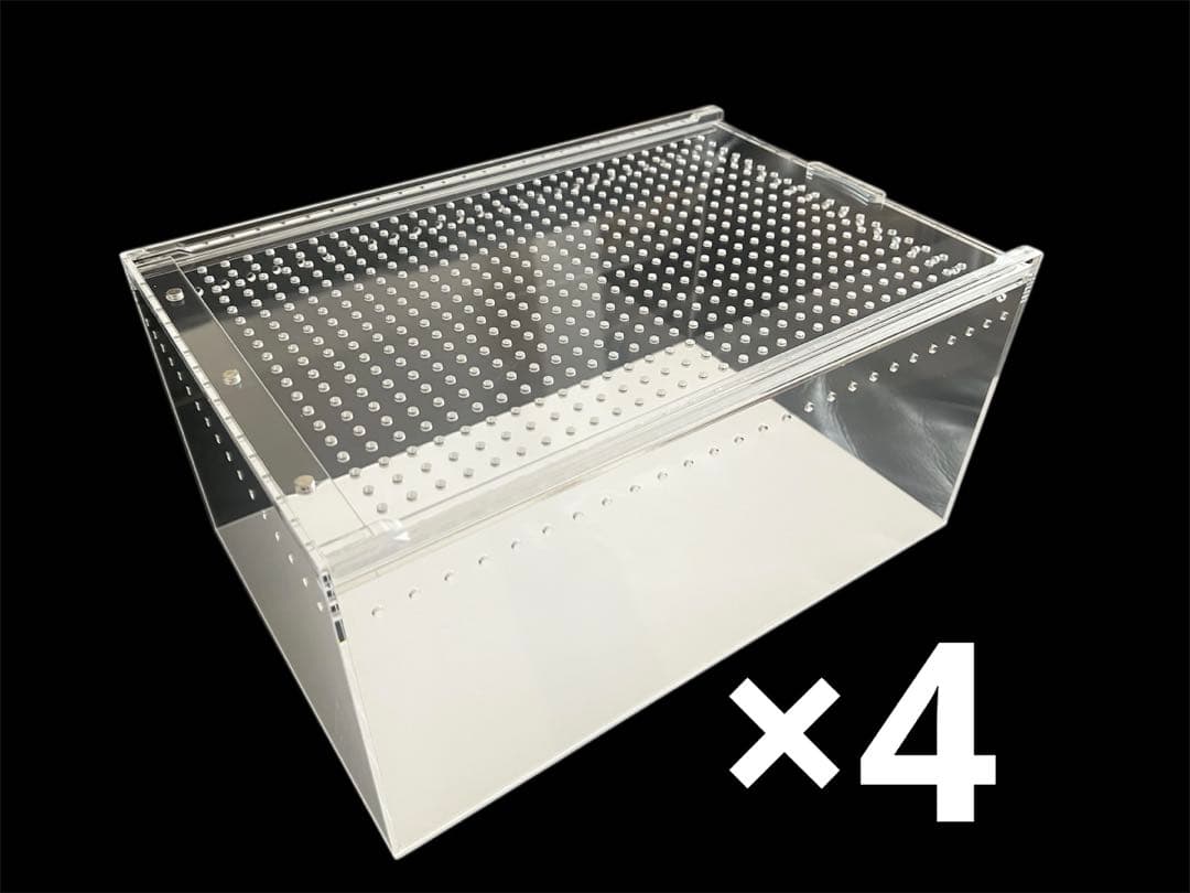 4個セット　爬虫類飼育　クリアアクリルケージ 30×20×15