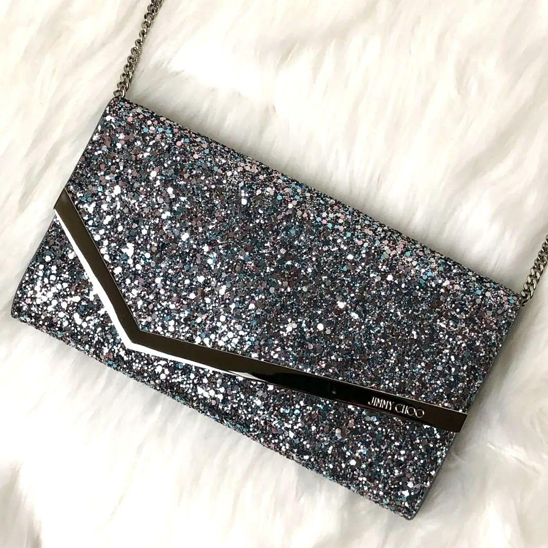 【Tu☆】ジミーチュウ チェーン ショルダー パーティバッグ グリッター