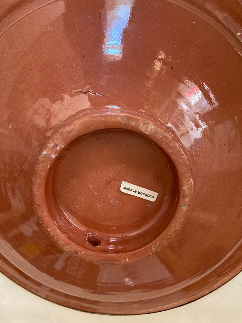 モロッコ製タジン皿(すず板細工+陶器)