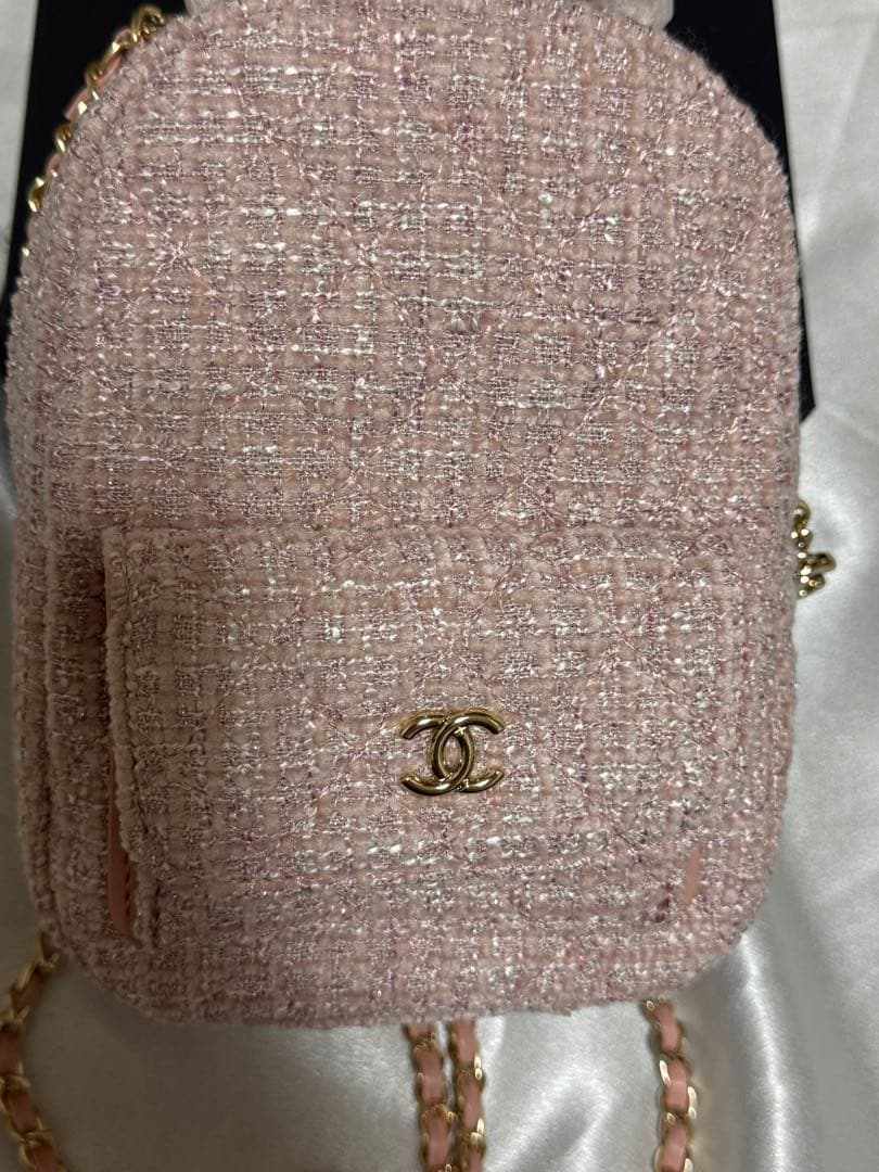 m*a様 シャネル　ノベルティ リュック ゴールド金具　ツイード　ピンク