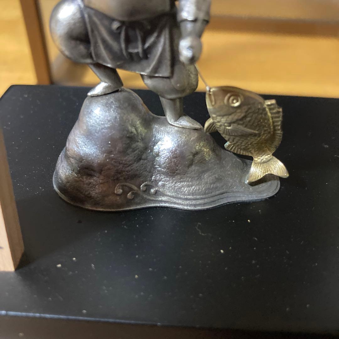 霹*！様 【縁起物・開運】大黒天　恵比寿　武比古作　純銀　工芸品　置物