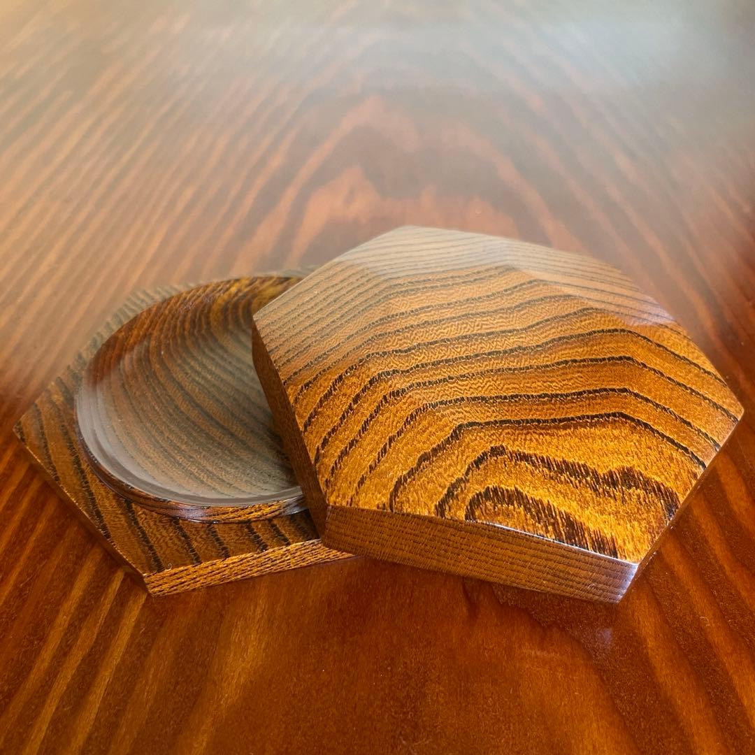 欅拭漆合子　香合　小物入