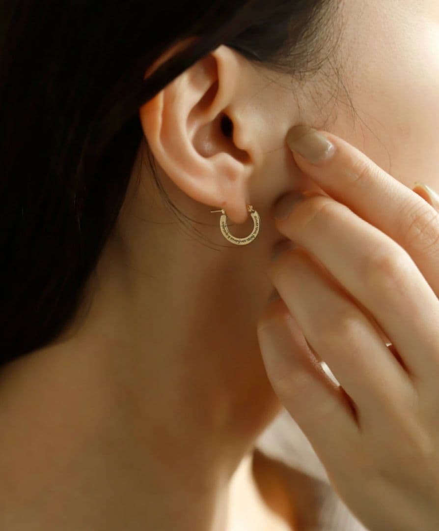 新品　letter・プレートフープピアス　シエナロゼ　k10　ピアス