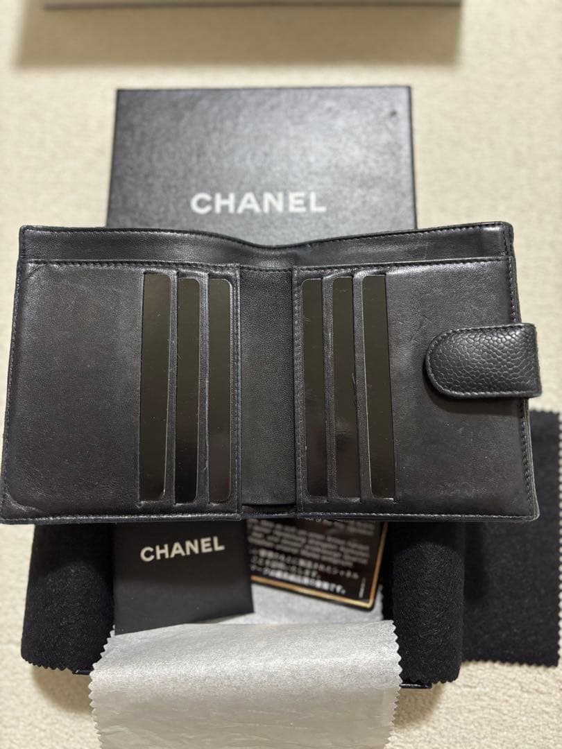ト*ム様 シャネル　二つ折り財布　キャビアスキン　黒