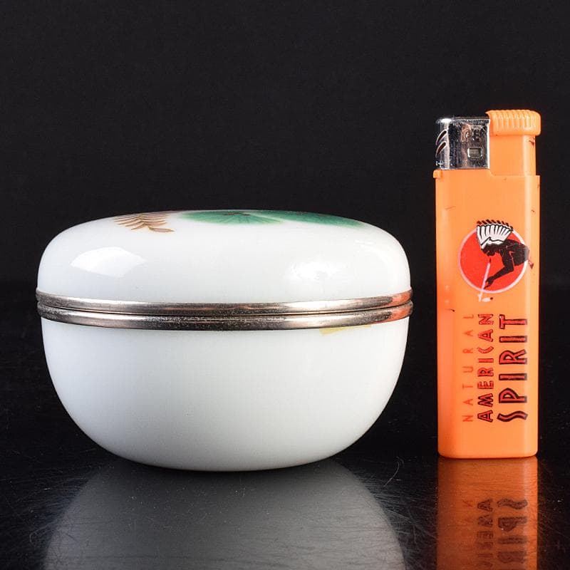 七宝焼　安藤七宝店　藤松紋　盒子蓋物　共箱　M　R7693