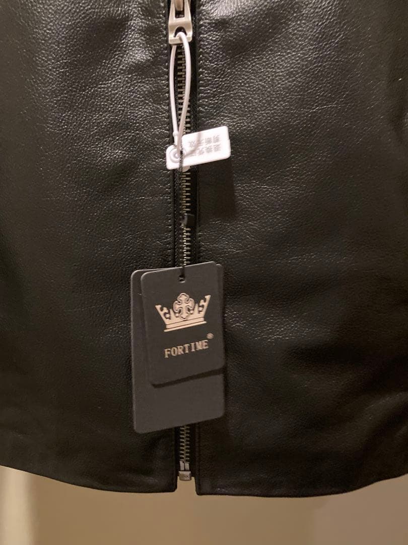 【新品未使用】本革 牛革 レザー シングルライダースジャケット Mサイズ